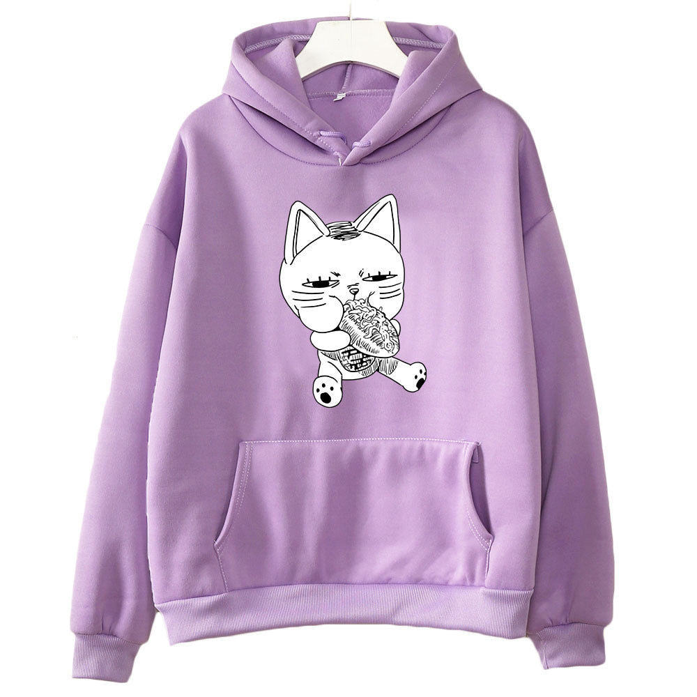Unisex Dandadan Cat Anime Printed Hoodie