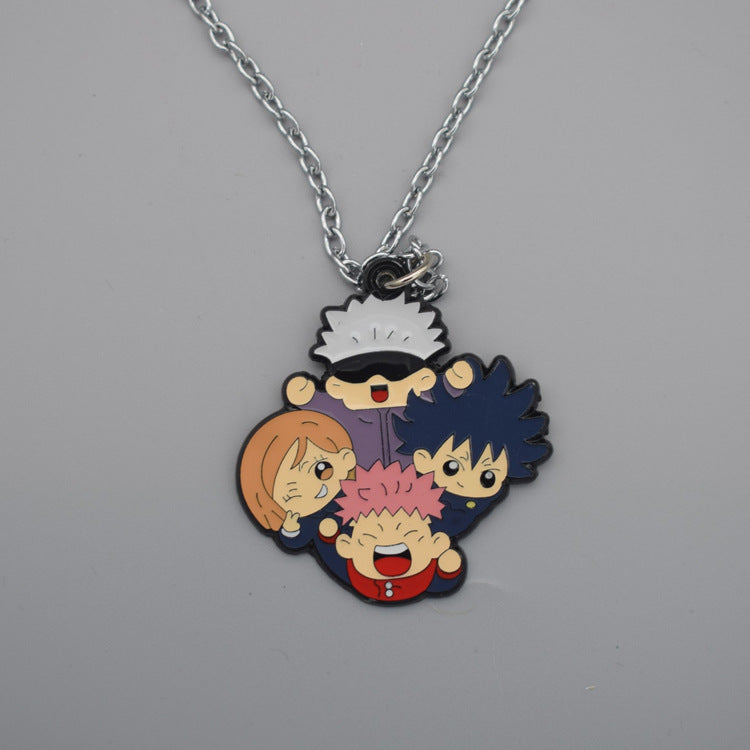 Cute Anime Figure Keychain Necklace