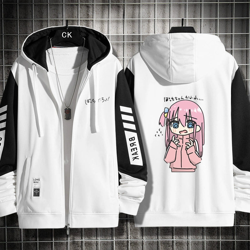 Unisex Cute Anime Cos Zipper Hooded Jacket