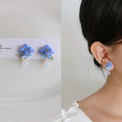 Blue Flower Earrings