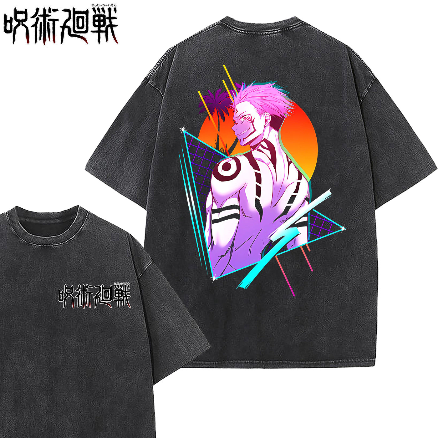 Retro Anime Washed Loose Cotton T-Shirt