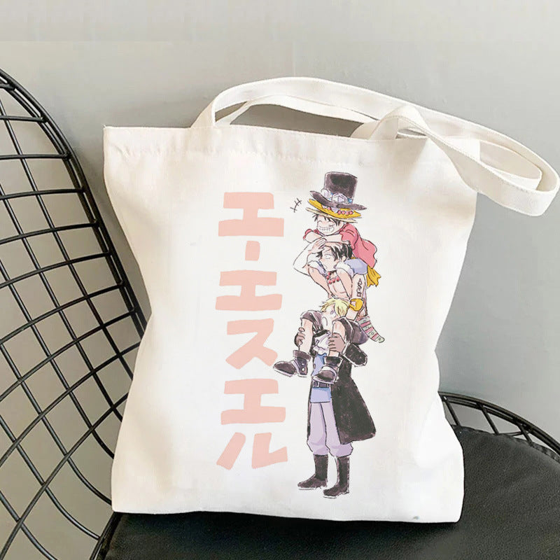 Wanted Luffy Printed Canvas Shoulder Bag