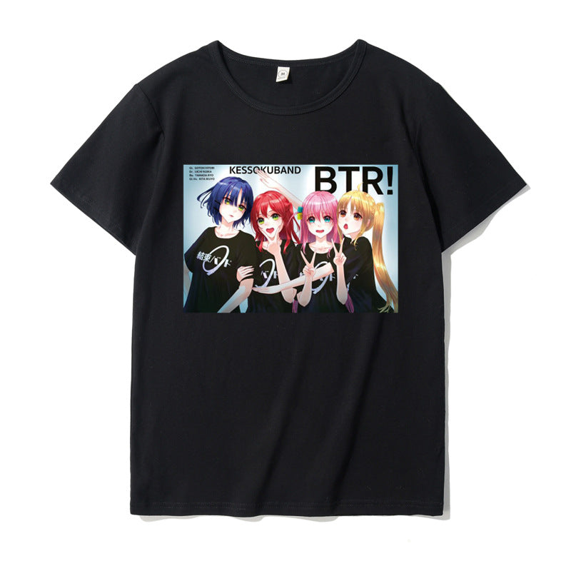 Anime Bocchi Printed Short Sleeve T-shirt
