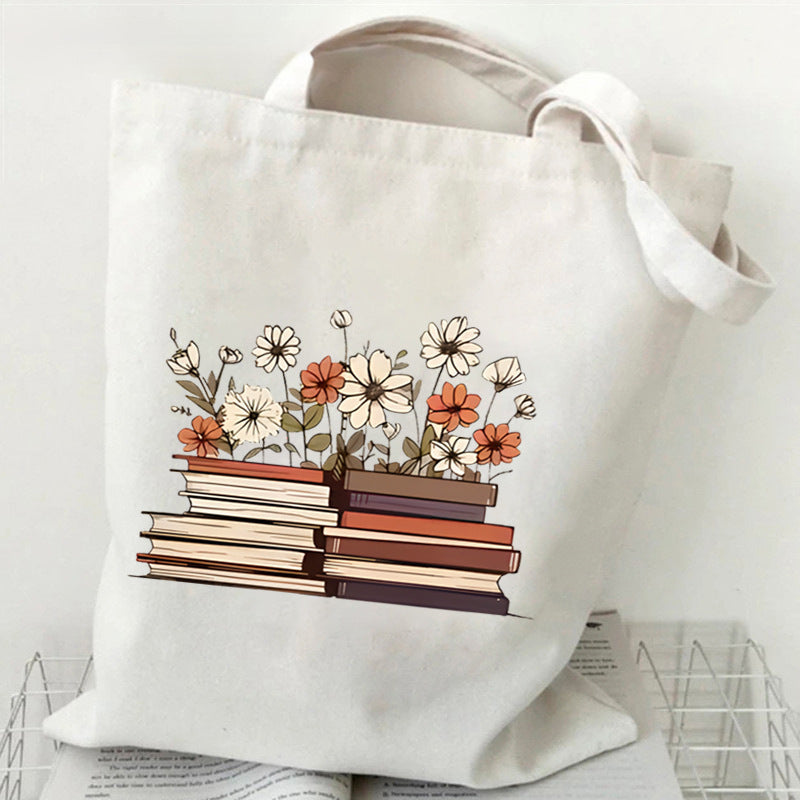 Vintage Just A Girl Who Loves Books Canvas Tote Bag