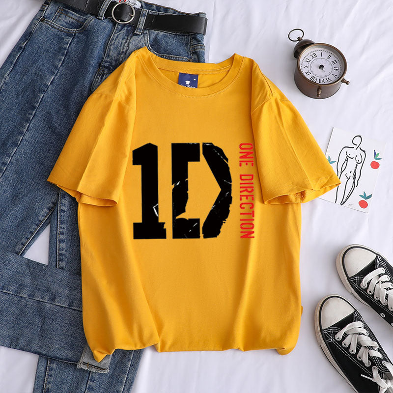 Casual 1D Short-sleeved Cotton T-shirt