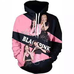 Leisure Kpop Digital Print Loose Hoodie