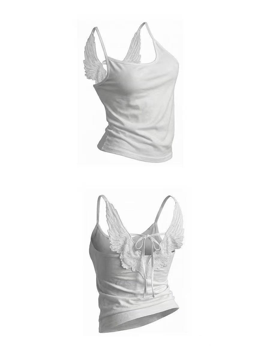 Angel Wing Back Tie-Up Tank Top