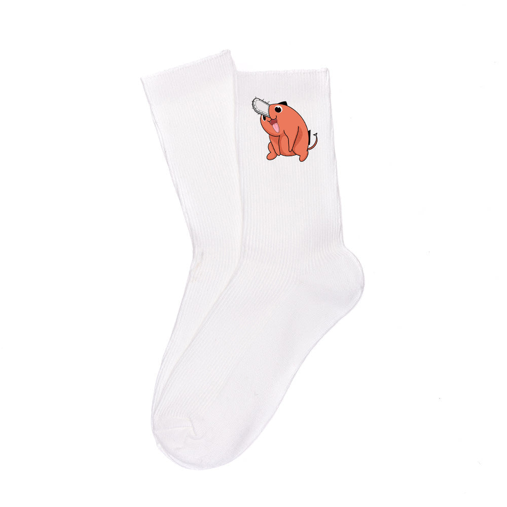 Pochita Breathable Printed Cotton Socks
