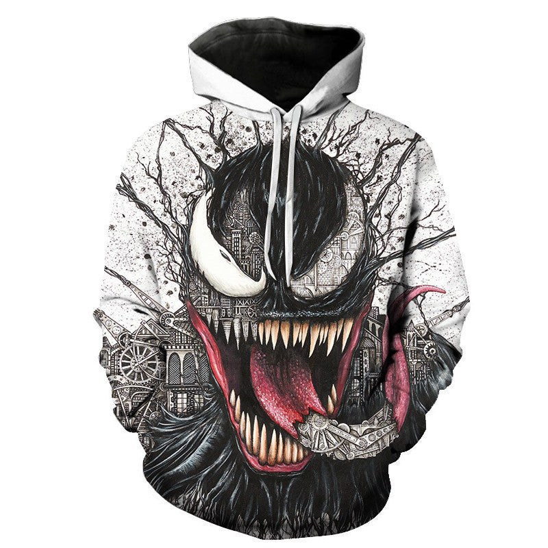 Cool Unisex Venom Digital Print COS Sports Hoodie