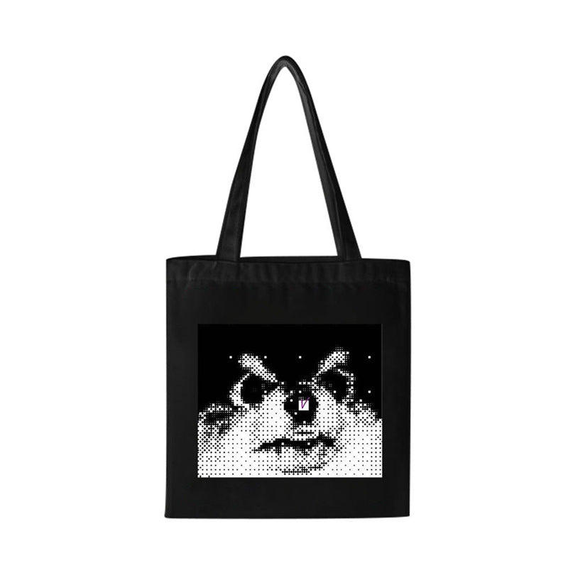 Kpop Pattern Canvas Zipper Tote Bag