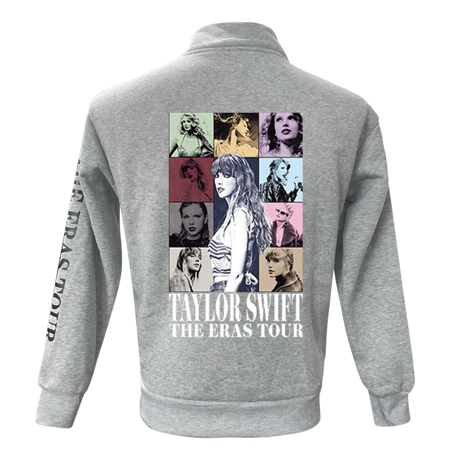 Casual Taylor Stand-up Collar Printed Pullover Sweatshirt