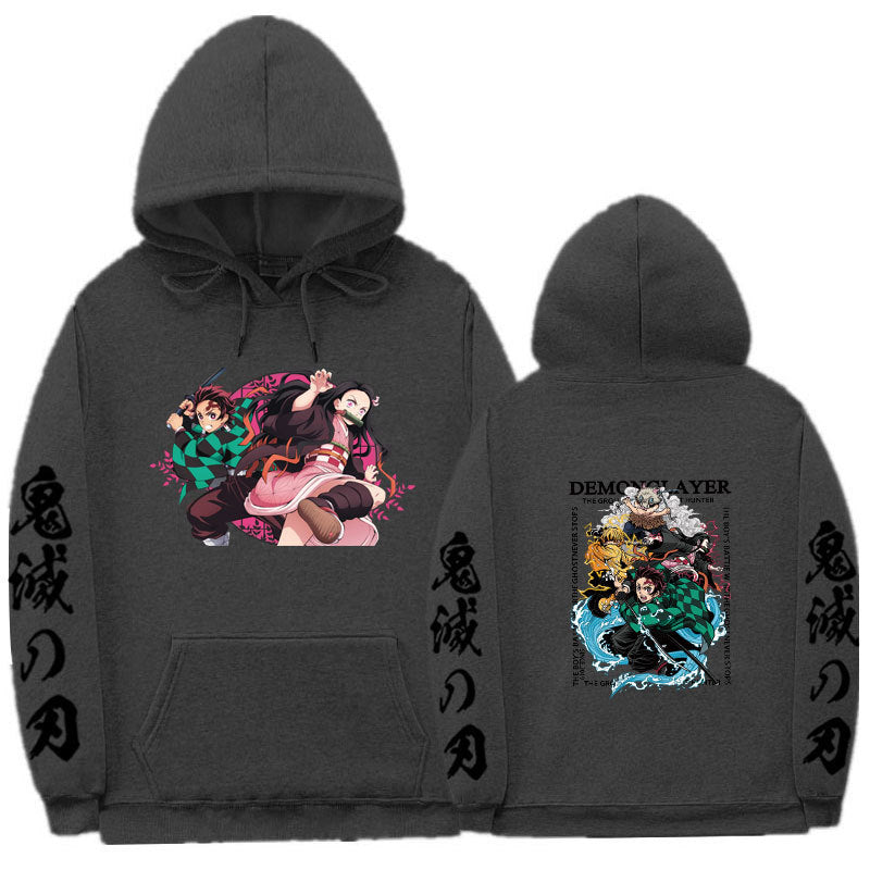 Unisex Anime Print Casual Sports Loose Hoodie