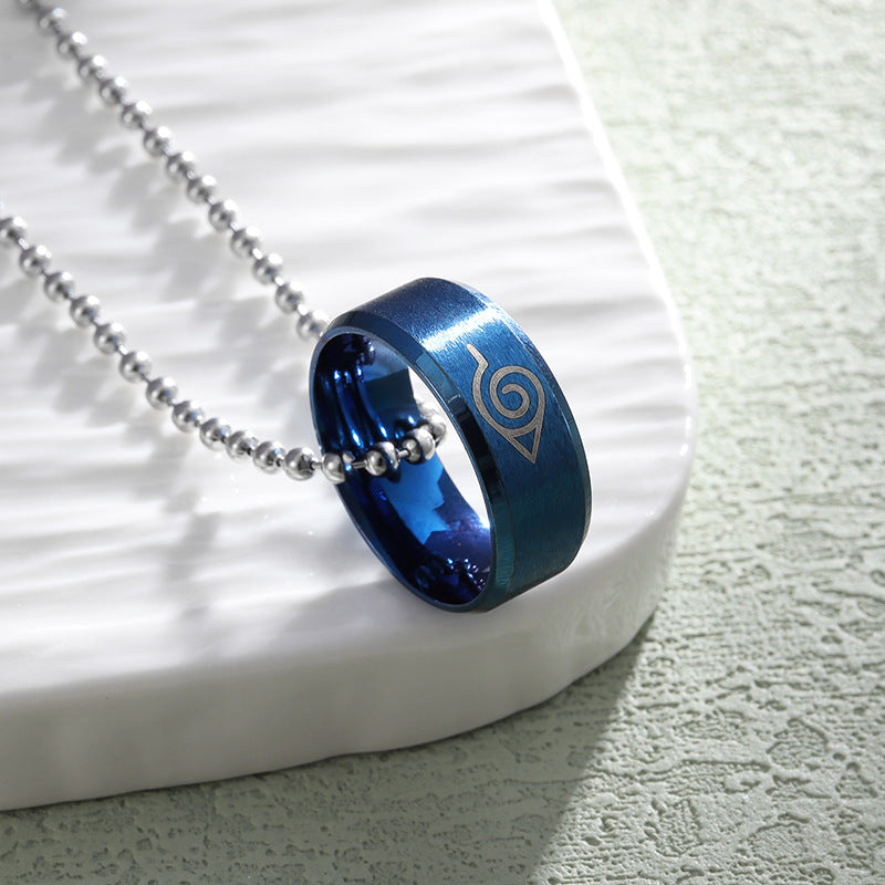 Anime Stainless Steel Ring Necklace