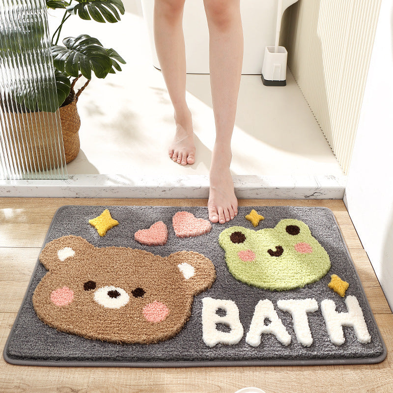 Adorable White Bunny Bath Mat