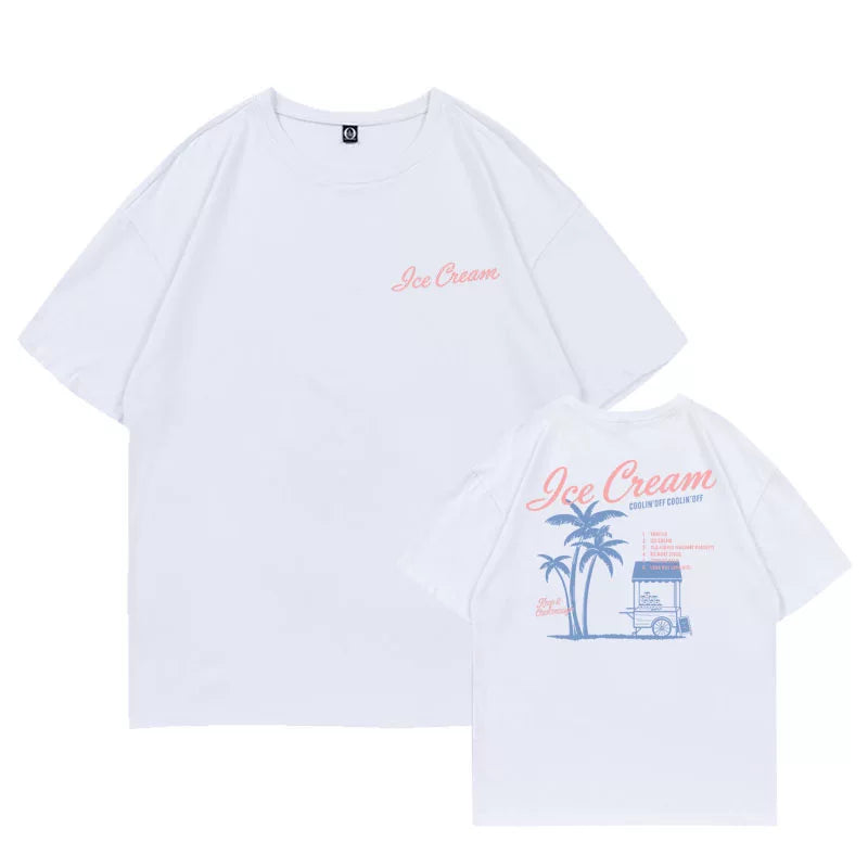 YEONJUN Ice Cream Printed Short-sleeved T-shirt