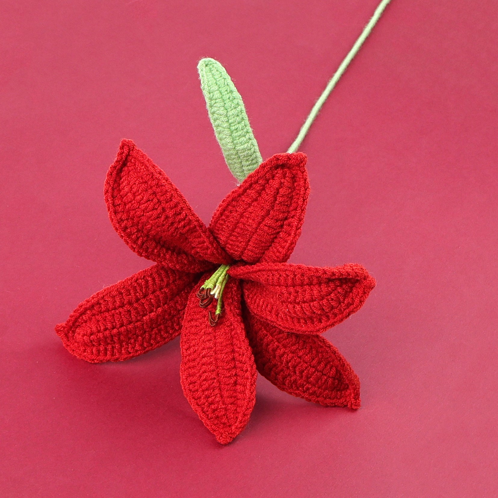 Lily Flower Branch Crocheted Bouquet