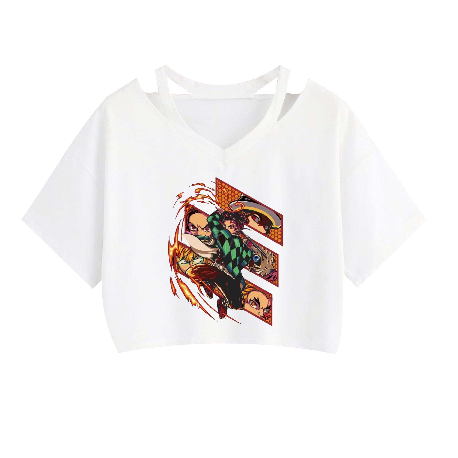 Women's Anime Printed Short Sleeve Cropped Top