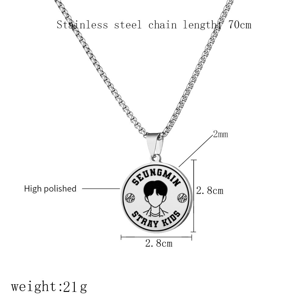 Chic Kpop Style Stainless Steel Tag Necklace