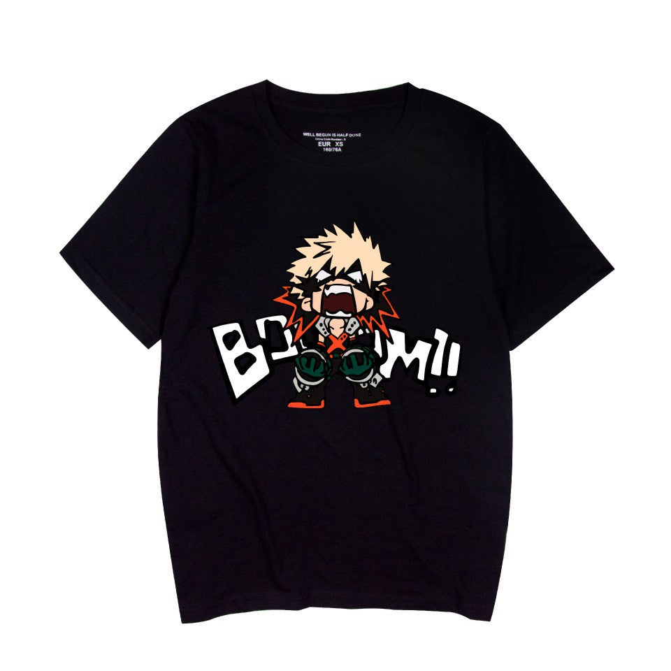 Unisex Anime Print Crew Neck Short Sleeve T-Shirt