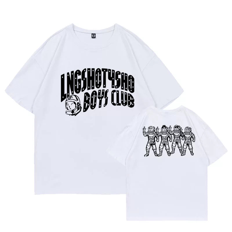 Lngshot4sho Boys Club Cotton Round Neck T-shirt