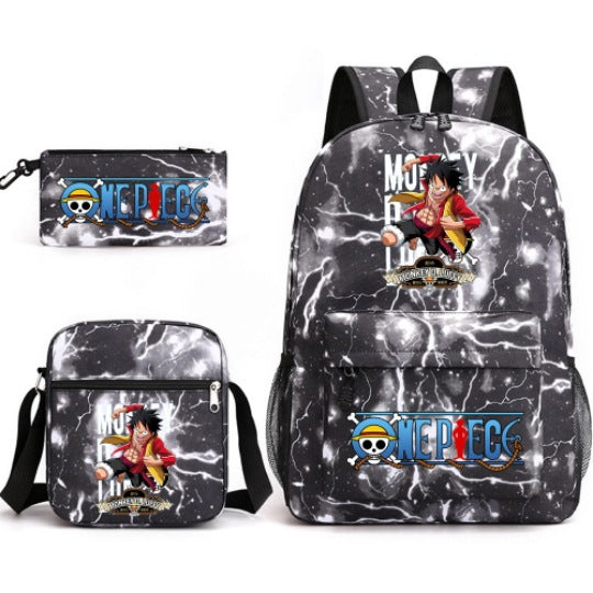 Trendy Anime Backpack Shoulder Pencil Bag Three-piece Set