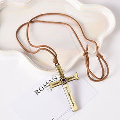 Trendy Anime Cross Sword Necklace