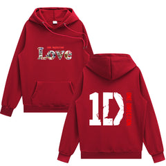 Unisex Love 1D Printed Loose Hoodie