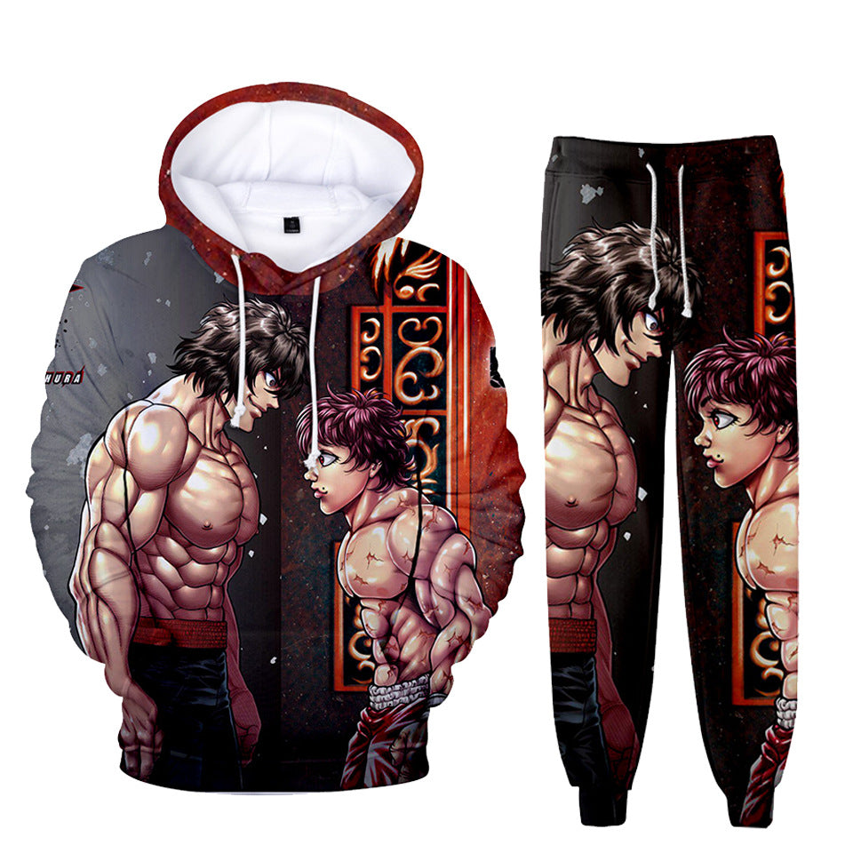 Unisex Anime Digital Print Hoodie Pants Set