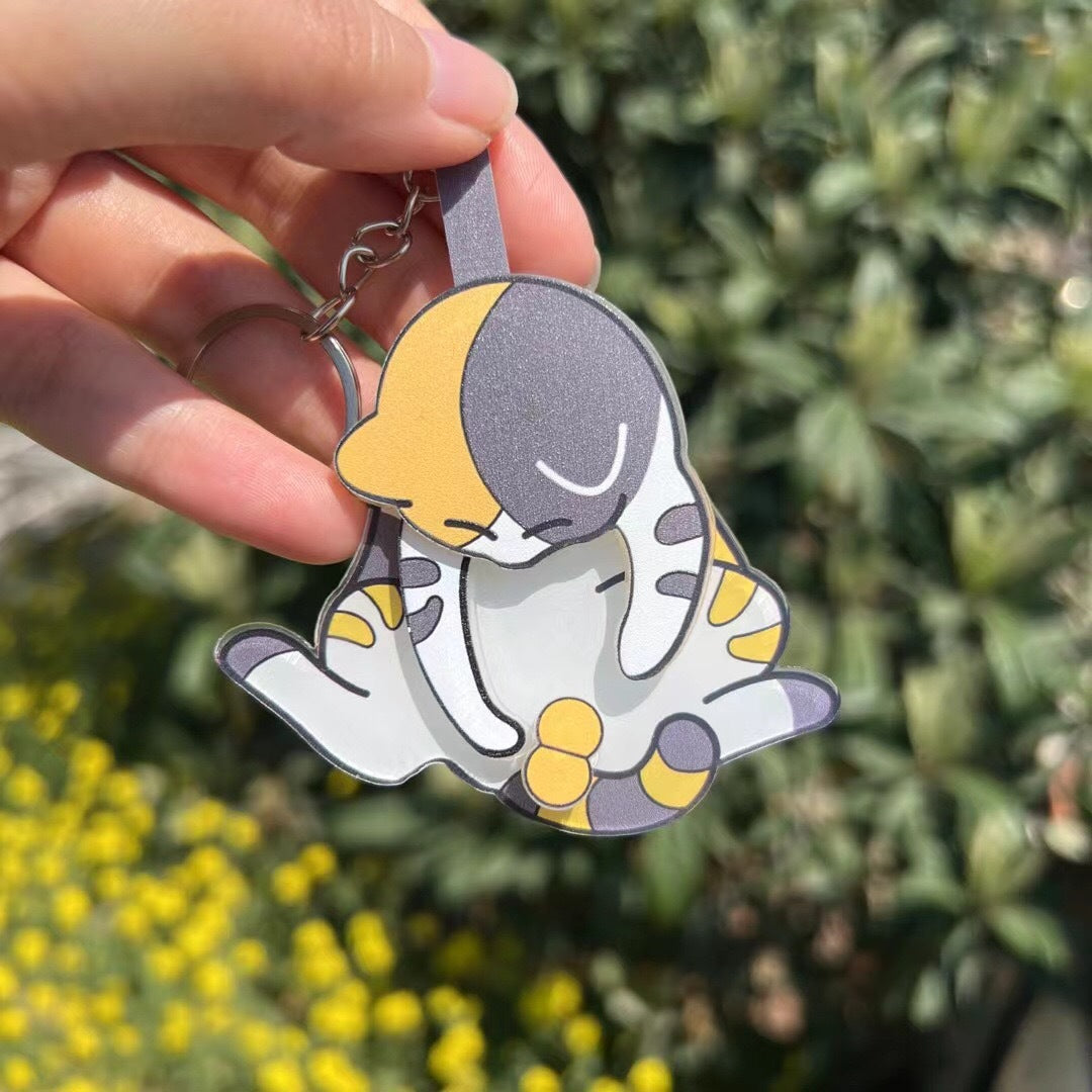 Funny Cat Spinning Balls Keychain