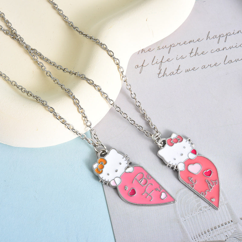 BEST FRIENDS Heart-shaped Pendant Necklace