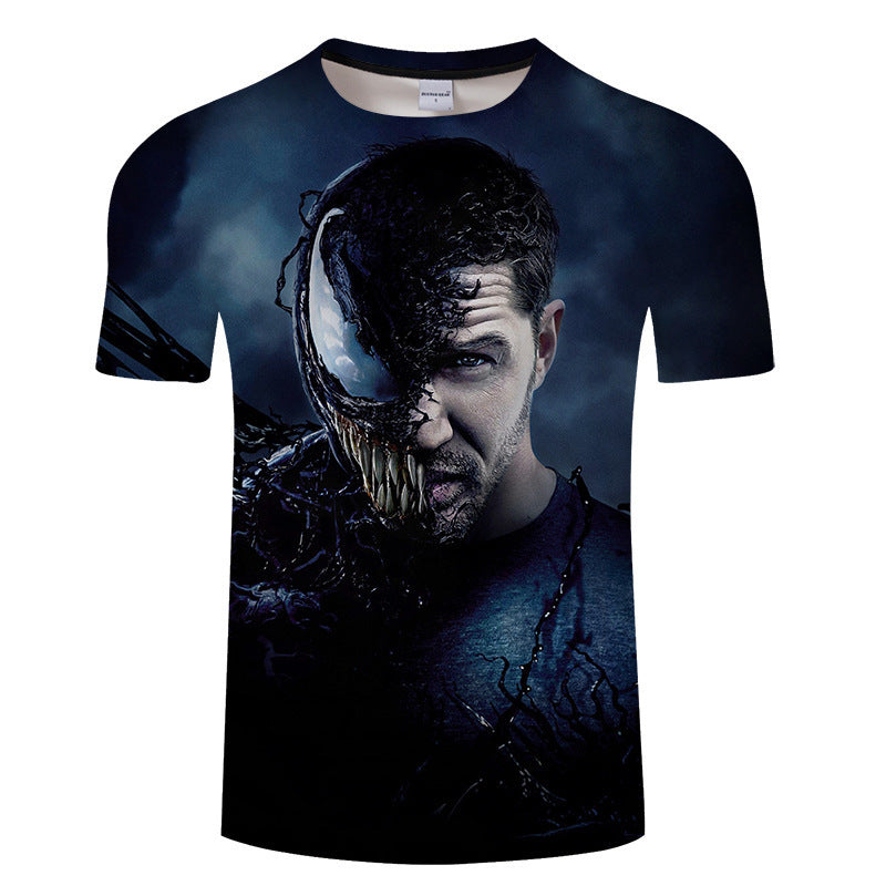 Trendy Men's Venom 3D Printed Round Neck T-Shirt