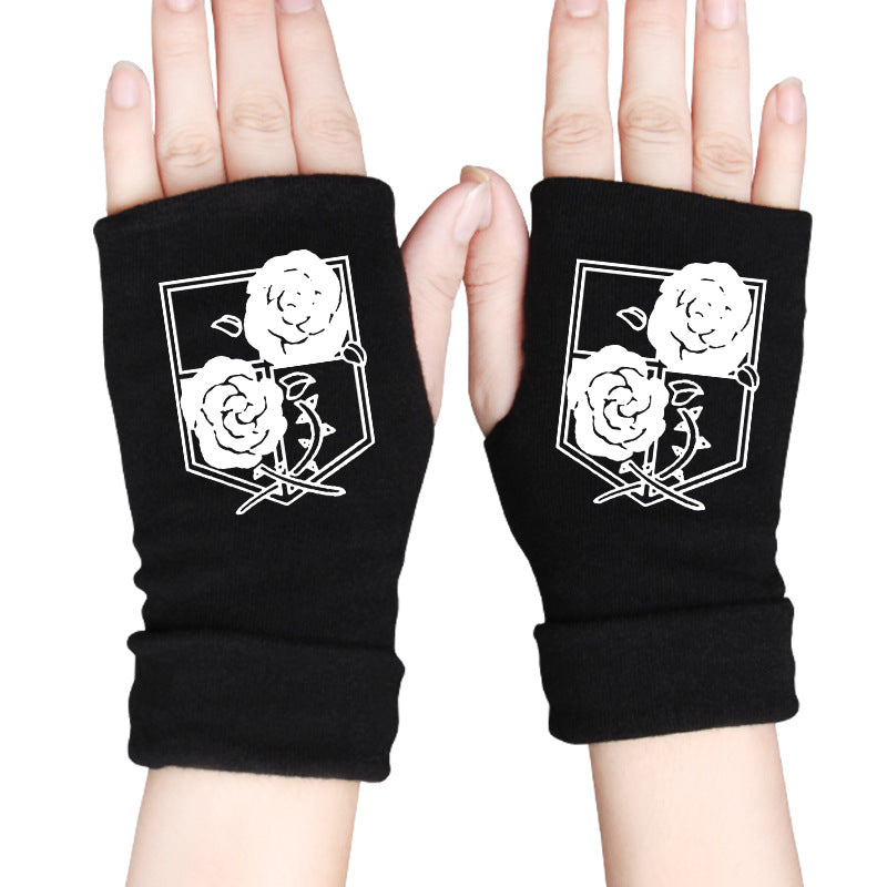 Trendy Anime Half Finger Gloves