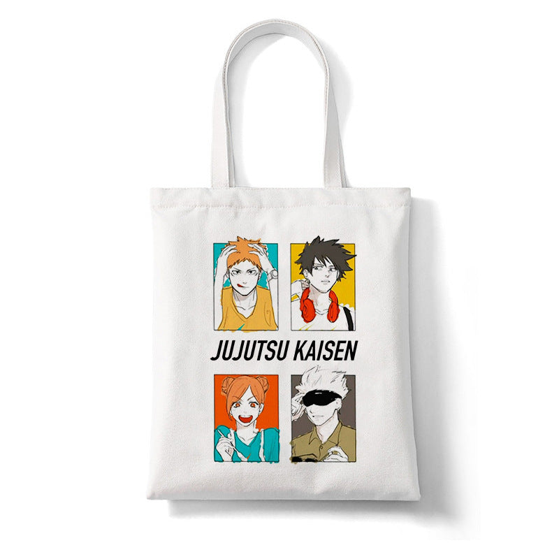 Trendy Anime Printed Canvas Shoulder Tote Bag