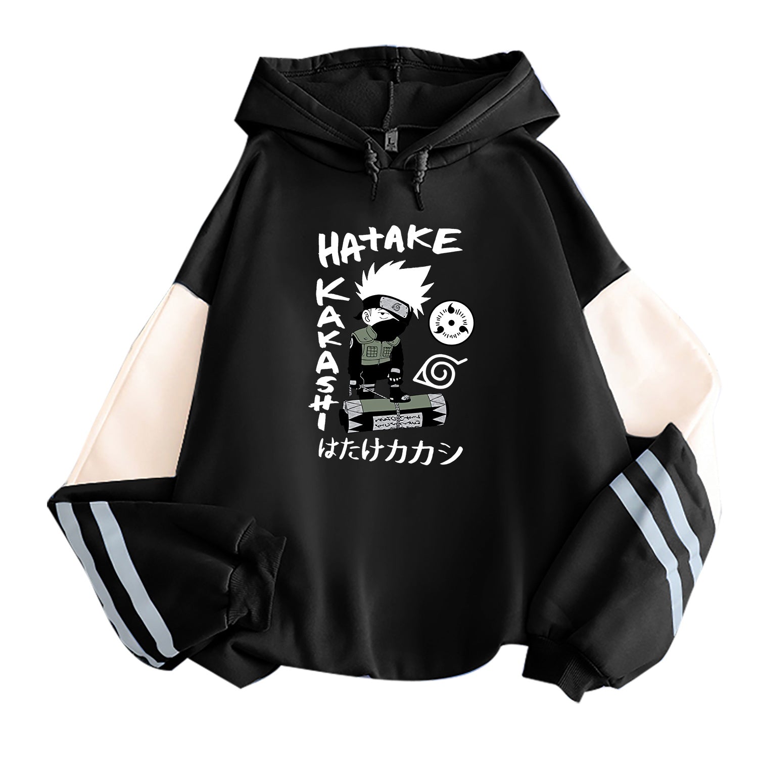 Unisex Trendy Anime Pattern Color Block Hoodie