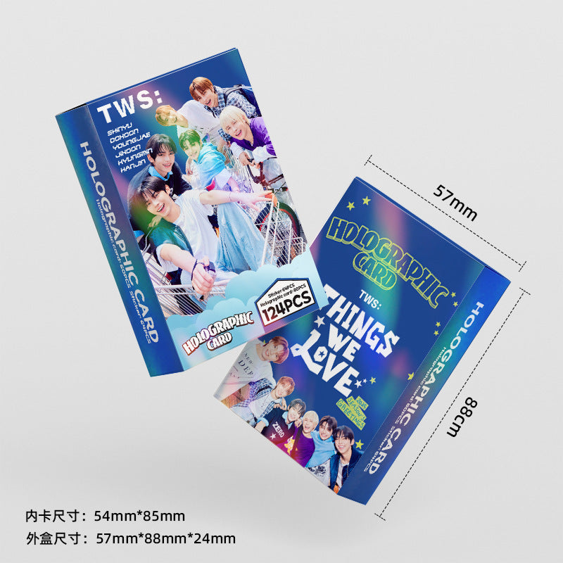 124pcs KPOP Holographic Cards
