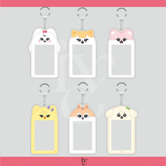 Cartoon PhotoCard Insert Keychain Storage Pendant