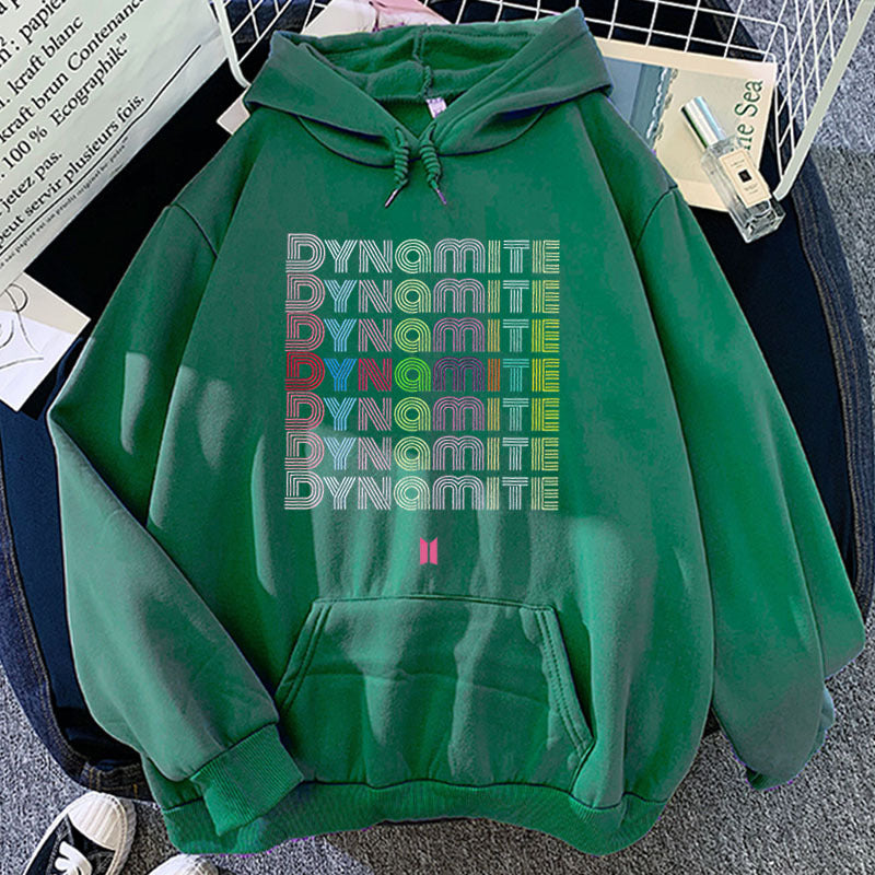 Women's Kpop DYNAMITE Candy-colored Loose Hoodie