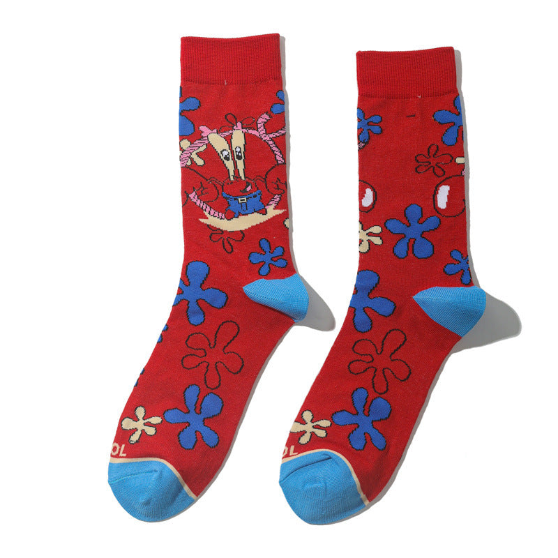 Cute Anime Pattern Mid Length Socks