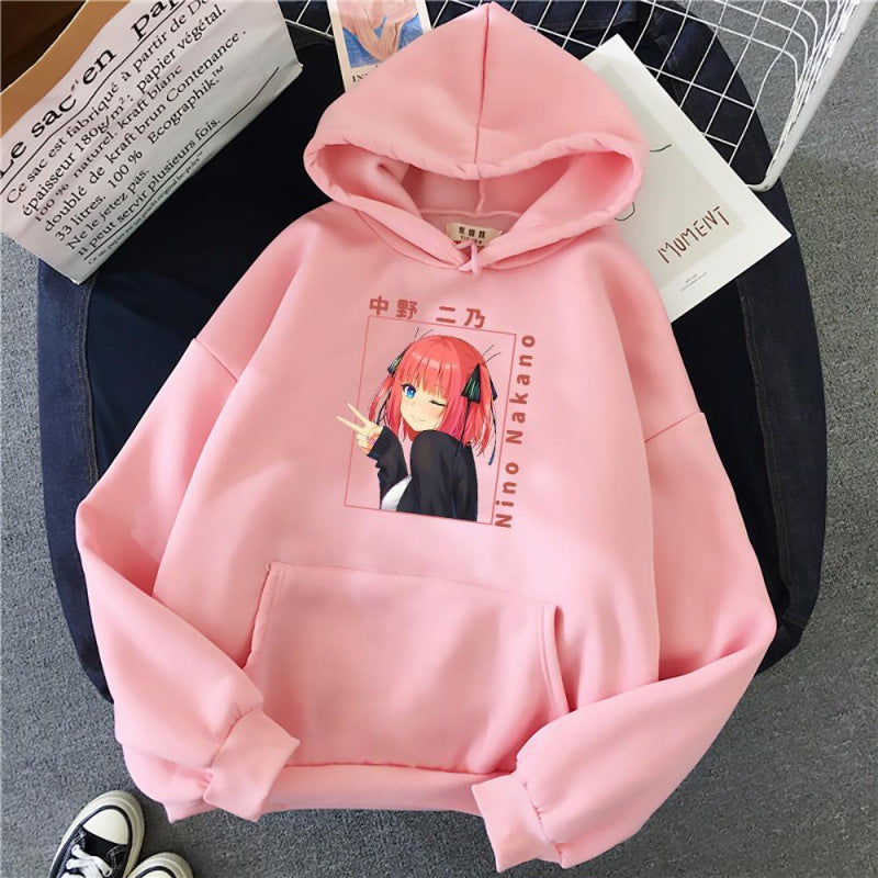 Unisex Anime Nino Nakano Printed Loose Hoodie