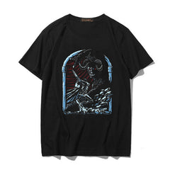 Unisex Casual Anime Guts Printed Loose T-Shirt