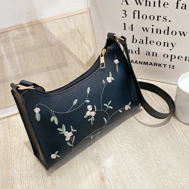 Flower Embroidered Handbag