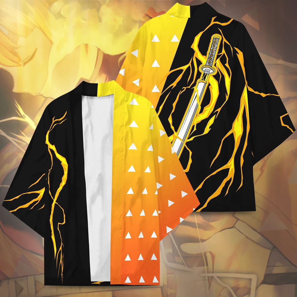 Trendy Unisex Anime Digital Print Kimono Cape