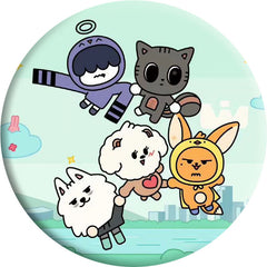 KPOP Doll Badge Mirror Keychain Pendant