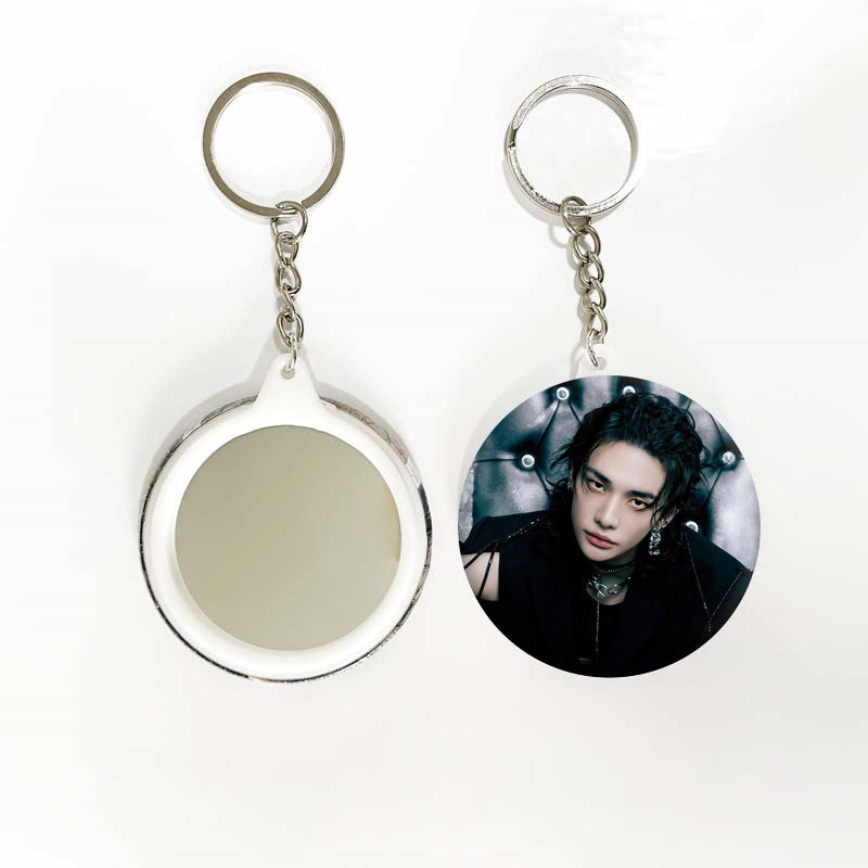 Kpop Mirror Keychain Pendant Tinplate Badge