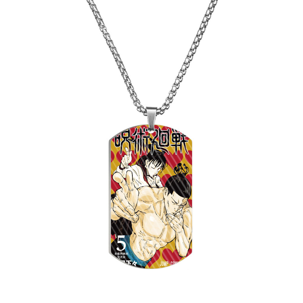 Cool Anime Printed Dog Tag Necklace