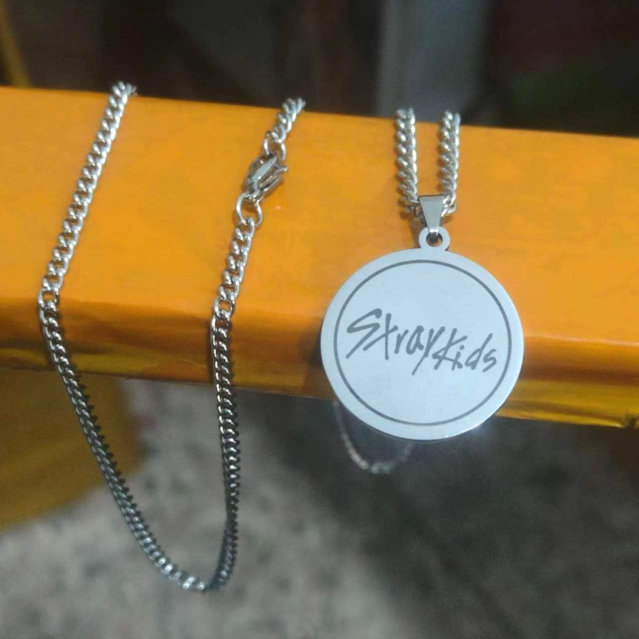 Chic Kpop Fashion LOGO Stainless Steel Tag Necklace