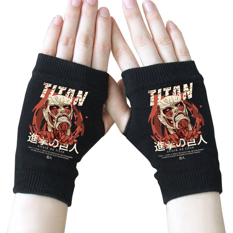 Trendy Anime Half Finger Gloves