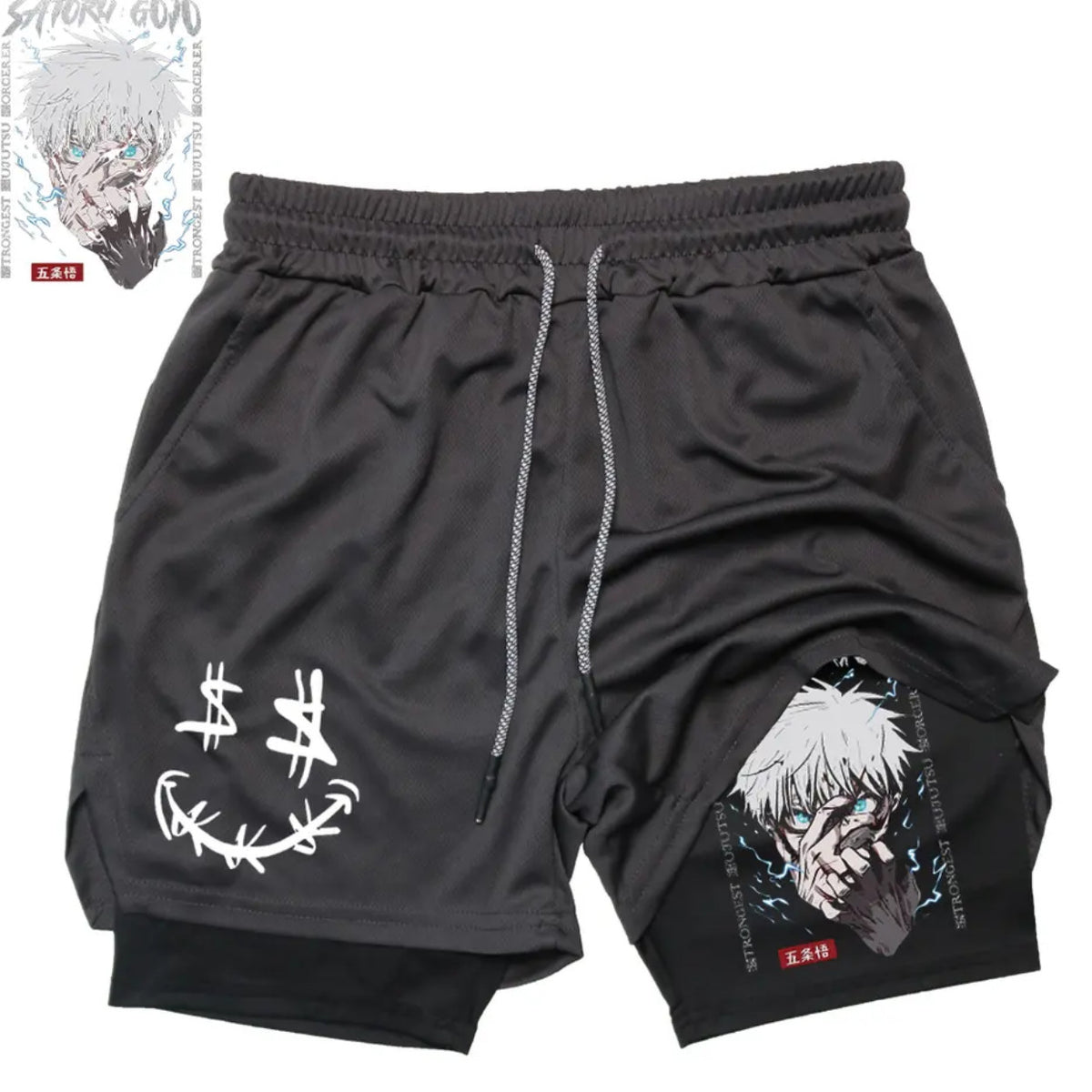 Men's Anime Digital Print Casual Slim Fit Shorts