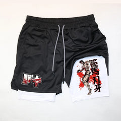 Men's Baki Hanma Double-layer Sports Shorts