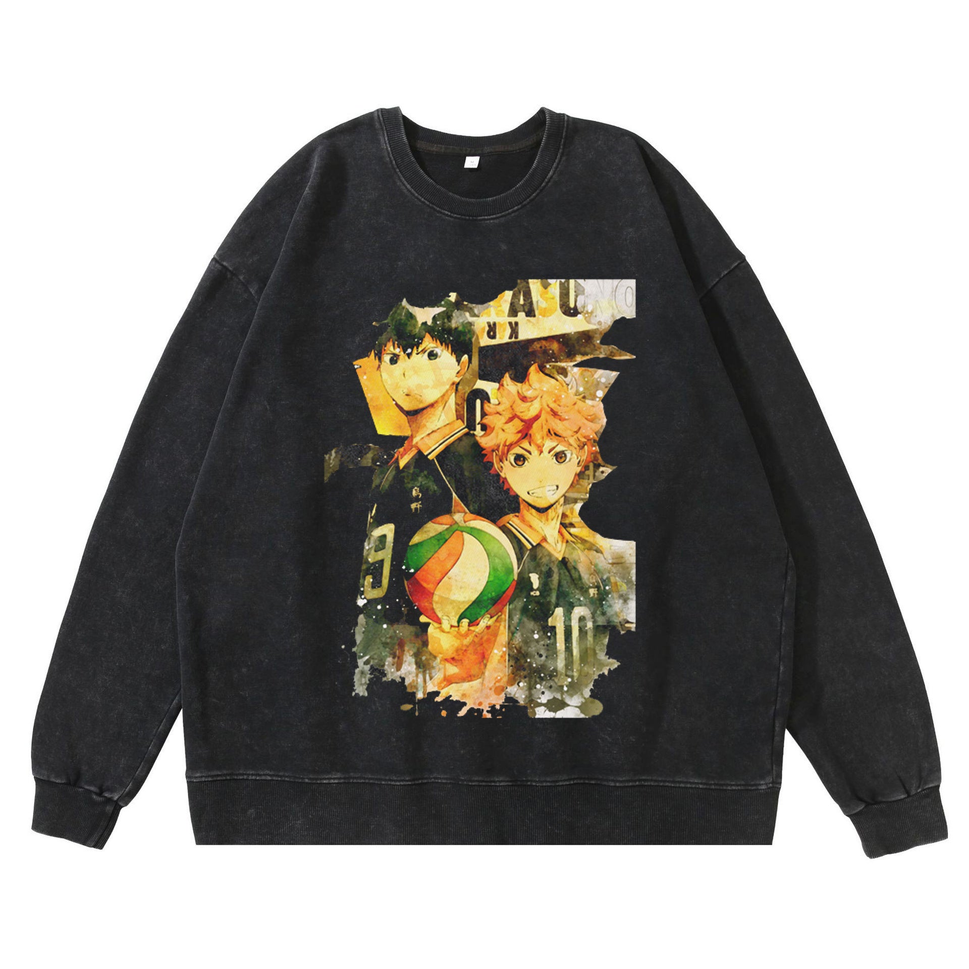 Retro Washed Casual Graphic Printed Loose Sweatshirt